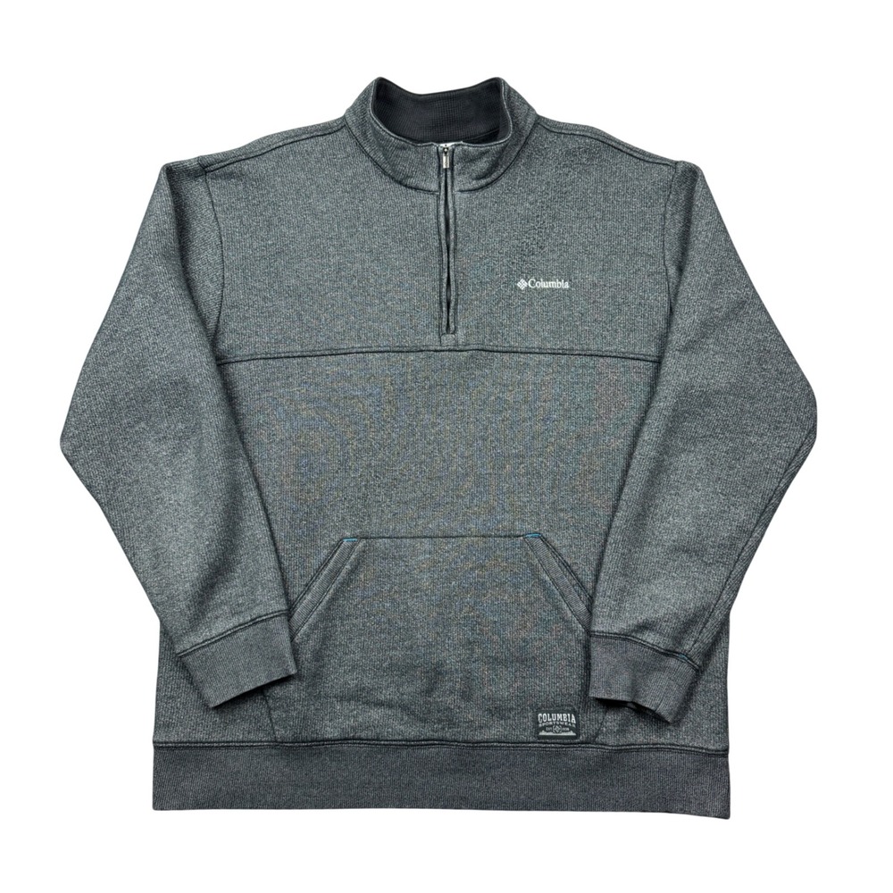 Columbia Sportswear Mens XXL Gray Textured Quarter Zip Fleece Pullover Sweater